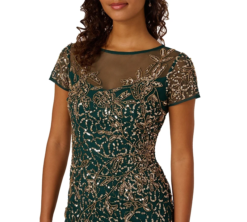 Adrianna Papell Women's Beaded Sheath Dress