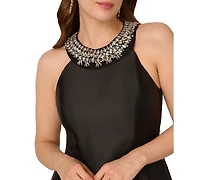 Adrianna Papell Women's Beaded Mikado Midi Dress