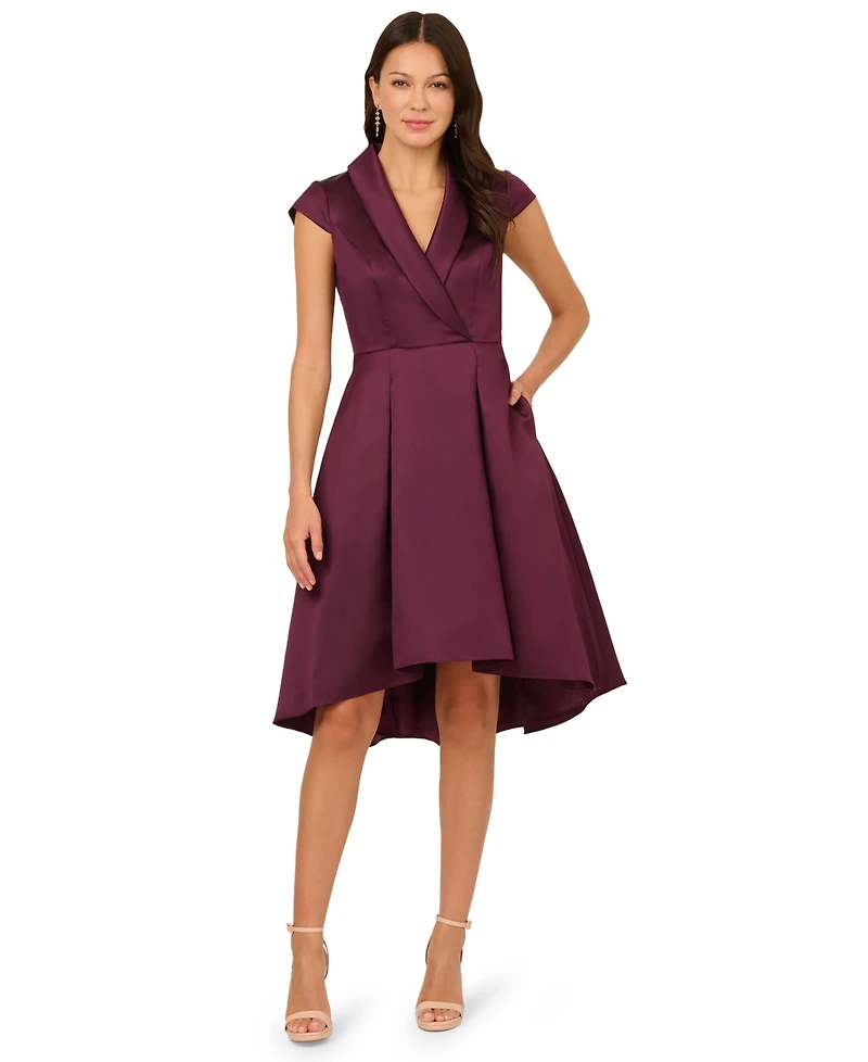 Adrianna Papell Women's Cap-Sleeve High-Low-Hem Dress