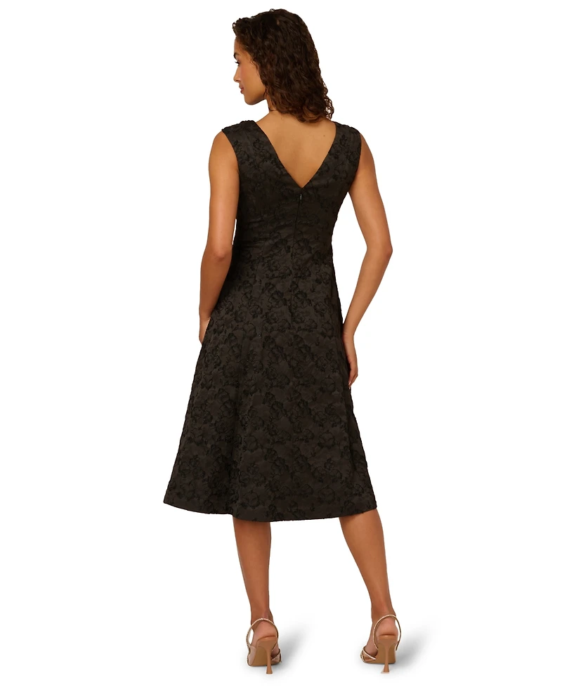 Adrianna Papell Women's Bead Jacquard Midi Dress