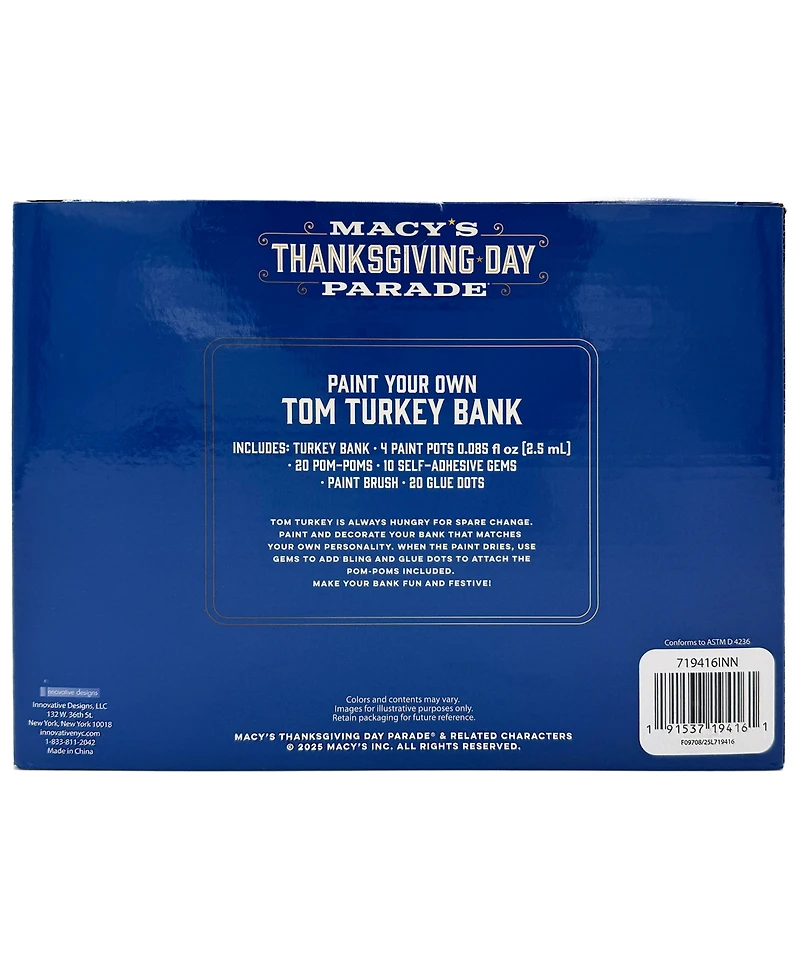 Macy's Thanksgiving Day Parade Paint Your Own Tom Turkey Bank Set