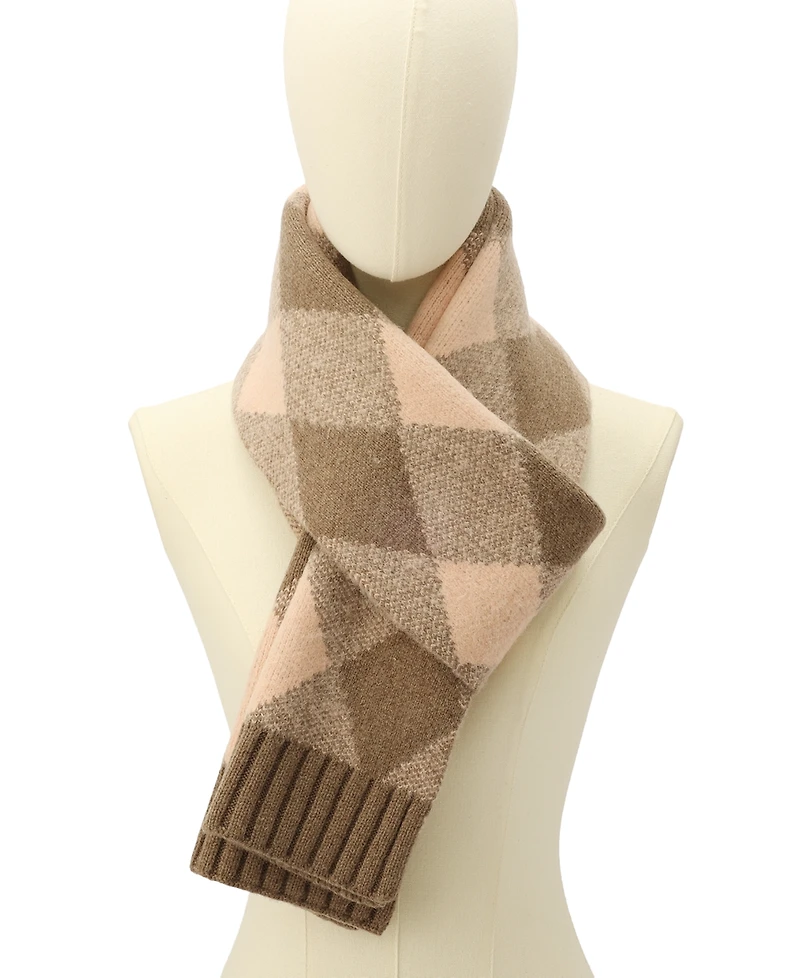 Coach Women's Argyle Knit Muffler Scarf
