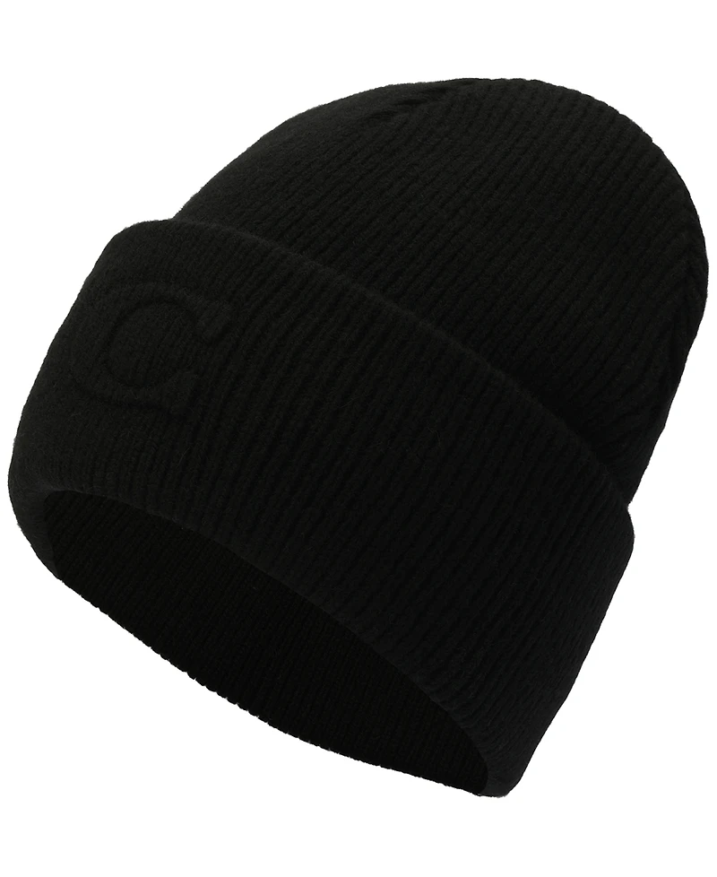 Coach Women's Embossed C-Knit Beanie Hat