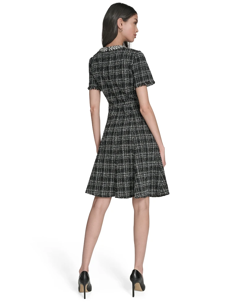 Eliza J Women's Crewneck Tweed Dress