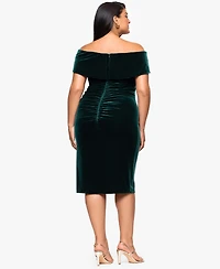 Xscape Plus Off-Shoulder Ruched Dress