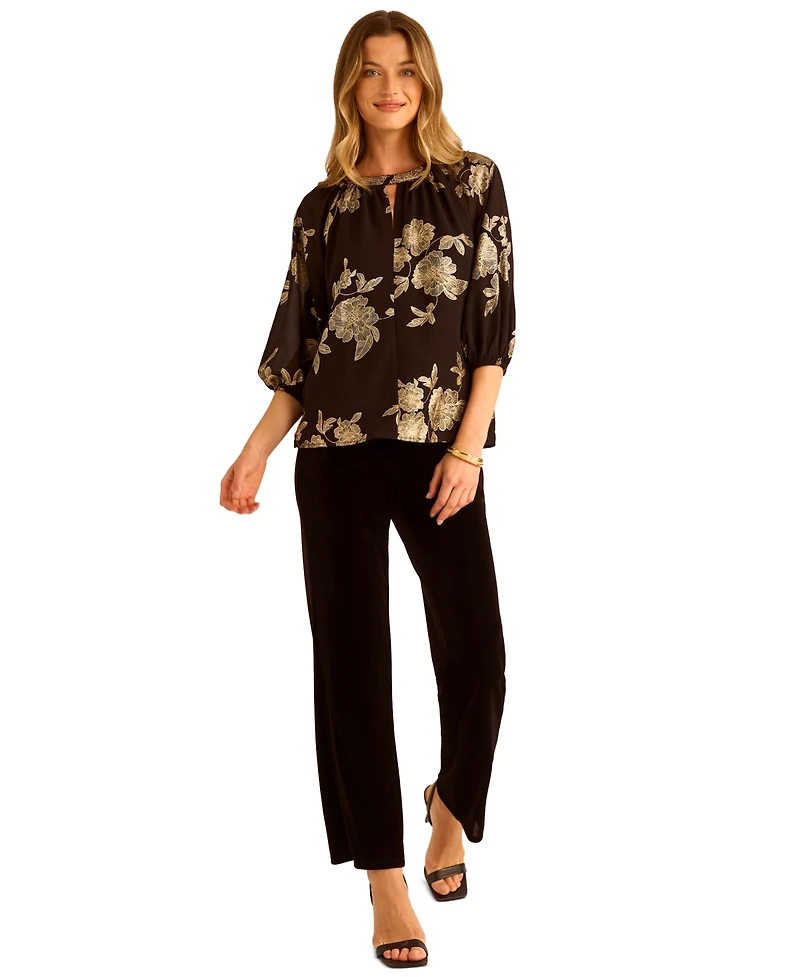 Sam & Jess Women's Printed Puff Sleeve Top