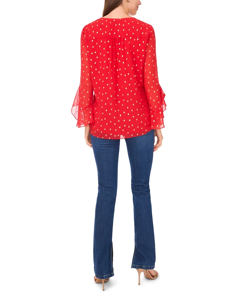 Sam & Jess Women's Printed V-Neck Top