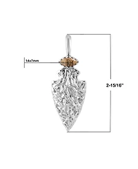American West Jewelry Sterling Silver Picture Jasper Fritz Casuse Arrowhead Pendant Enhancer
