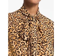 Michael Kors Women's Cheetah Print High-Neck Mini Dress
