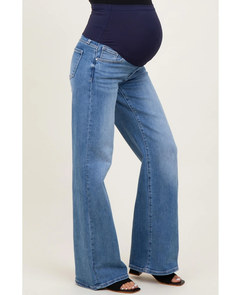 Pinkblush Maternity Medium Low Rise Wide Leg Jeans