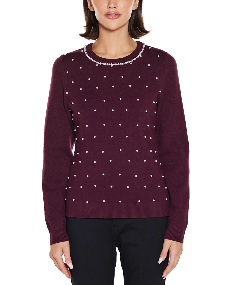 Belldini Women's Front-Embellished Sweater
