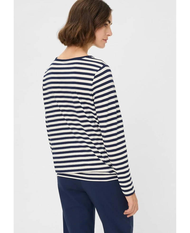 Olsen Women's Embellished Diagonal Striped T-Shirt