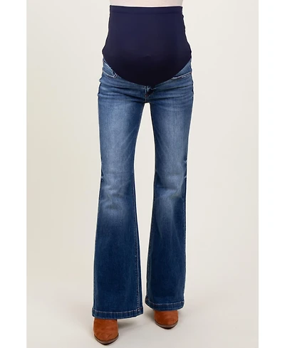 Pinkblush Maternity Navy Blue Washed Flare Jeans
