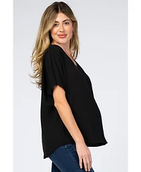 Pinkblush Maternity Forest Green Short Sleeve Blouse