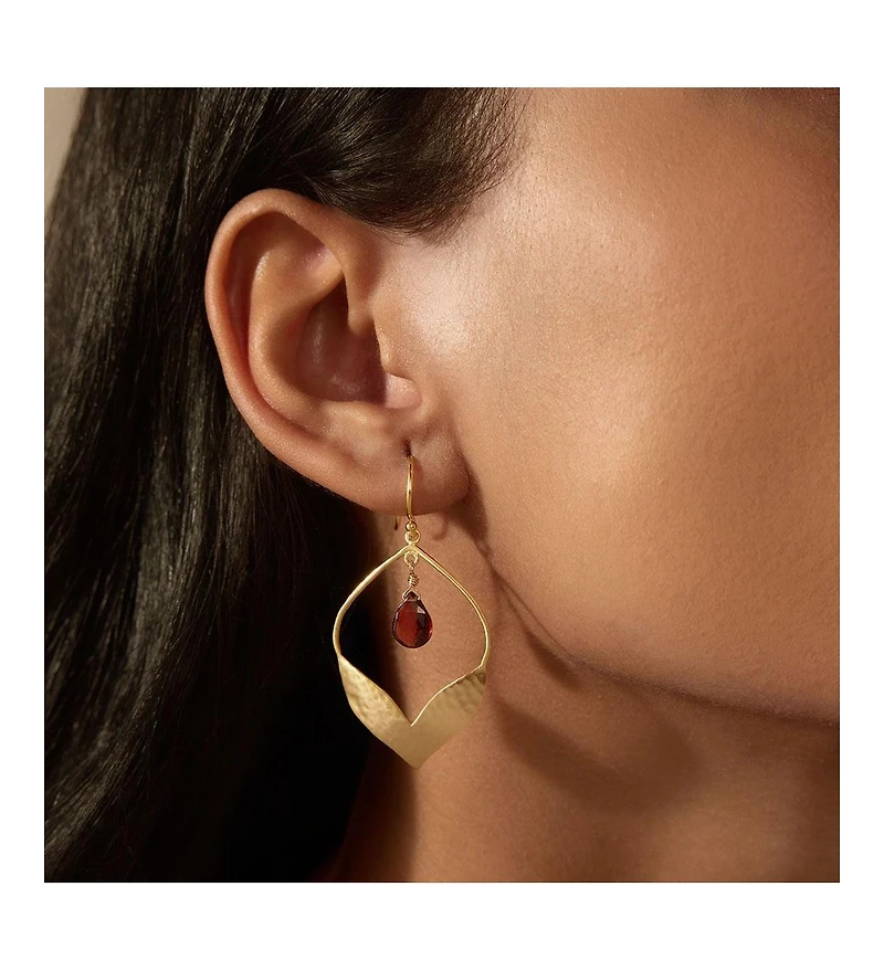 Satya Jewelry Infinite Possibilities Garnet Lotus Earrings