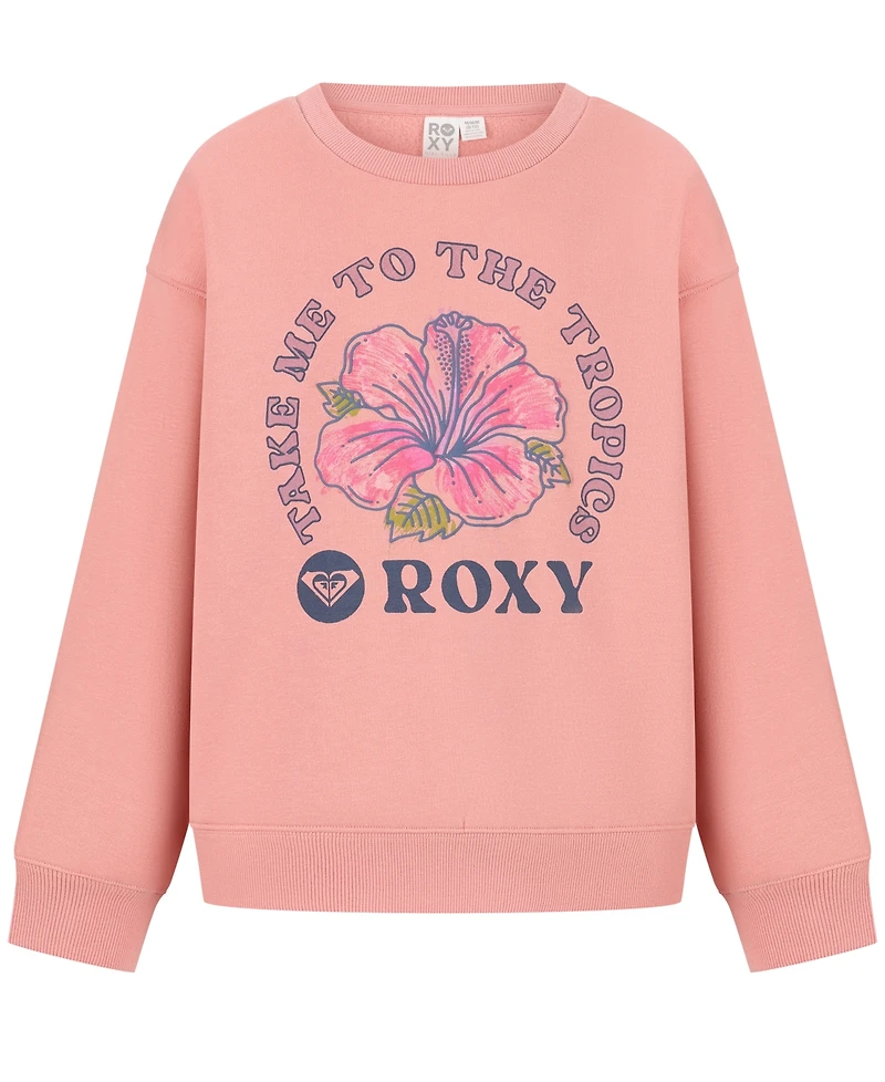 Roxy Girls 7-16 Hibiscus Oversized Crewneck Sweatshirt
