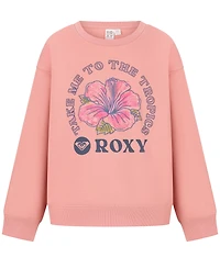 Roxy Girls 7-16 Hibiscus Oversized Crewneck Sweatshirt