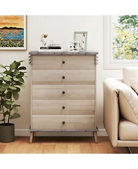 Farmhouse Chest Dresser of Drawers Tall Storage Organizer