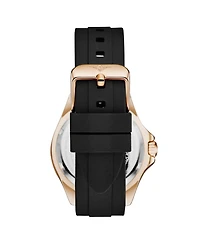 Stuhrling Depthmaster 4072 Men s Quartz Diver Watch – 42mm, Rose Gold-Tone Case, Black Dial, Silicone Strap, Date, 100M Water Resistant