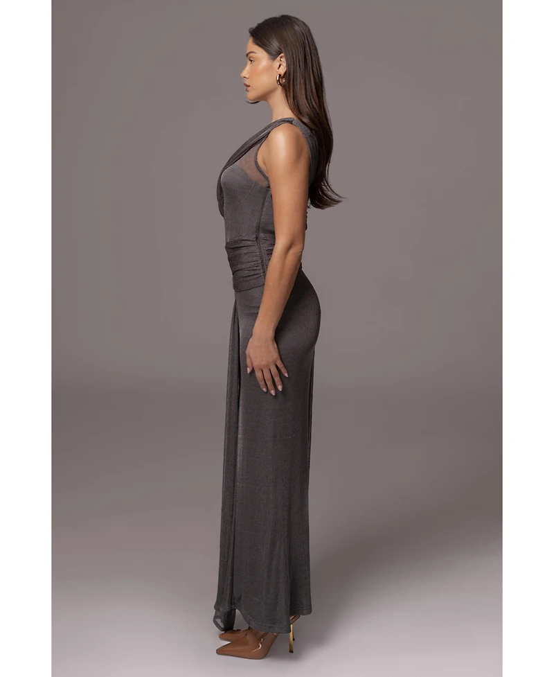 Jluxlabel Draped Metallic Maxi Dress