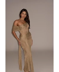 Jluxlabel Draped Metallic Maxi Dress