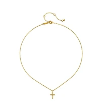 Satya Jewelry Precious Faith White Topaz Cross Necklace