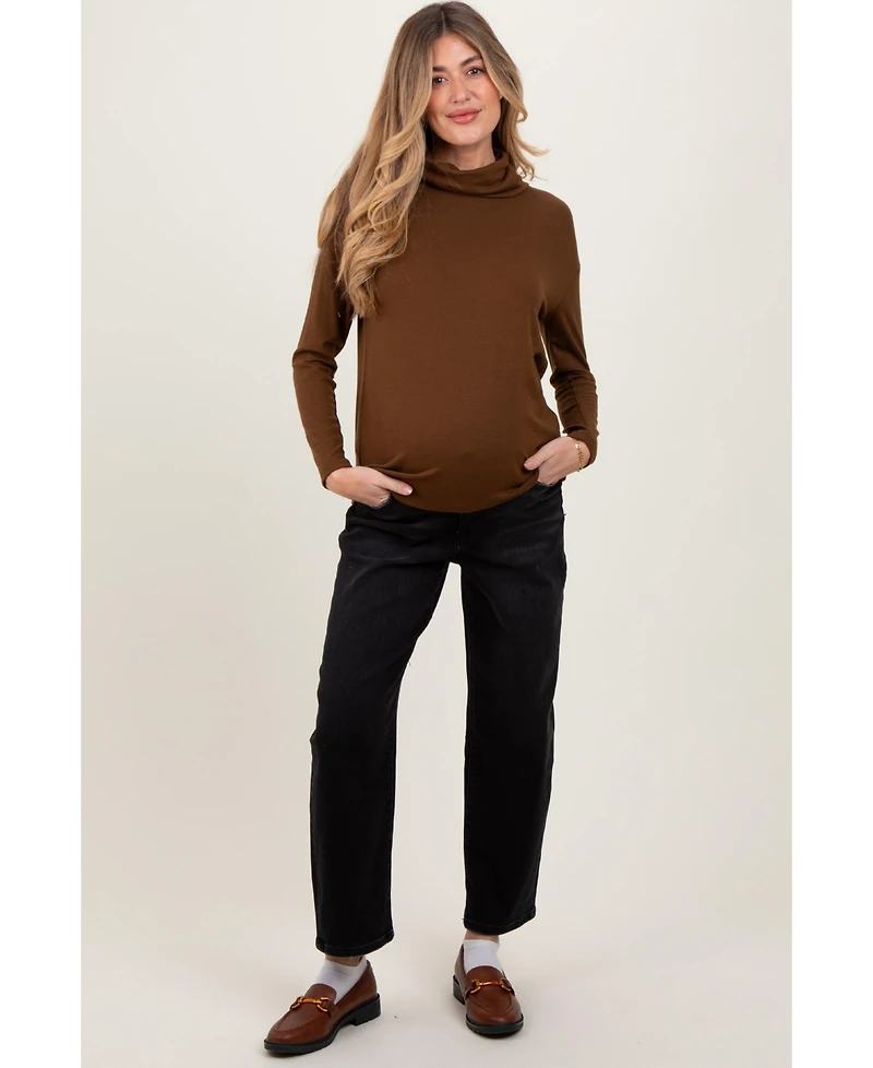 Pinkblush Maternity Black Cropped Wide Leg Jeans