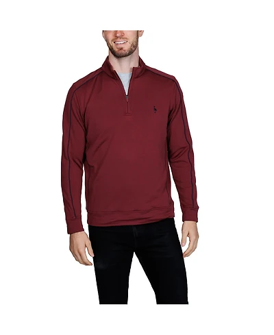 Tailorbyrd Men's Textured Knit Performance Quarter Zip