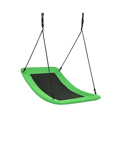 Kids Curved Tree Swing with Adjustable Height and Heavy Duty Steel Frame