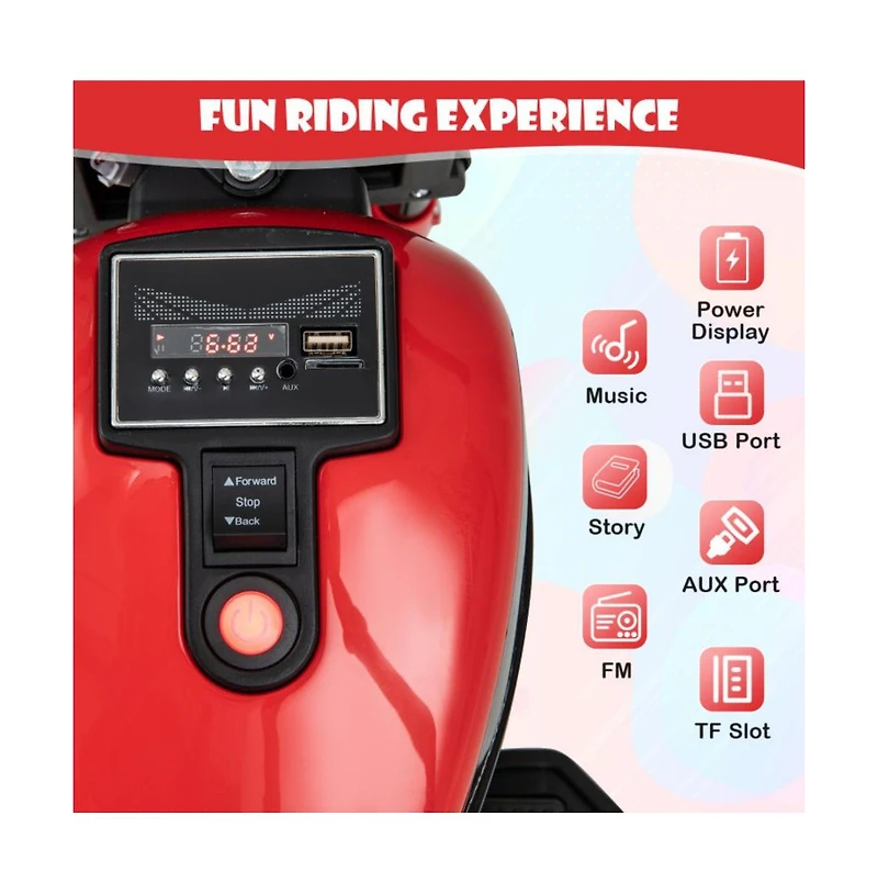 Electric Motorcycle Ride On Toy For Kids With Lights