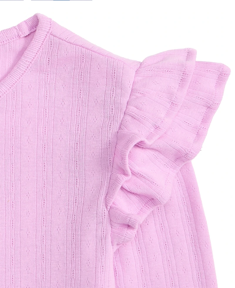 Epic Threads Little & Big Girls Ruffle Sleeve Pointelle Top, Macy's Exclusive