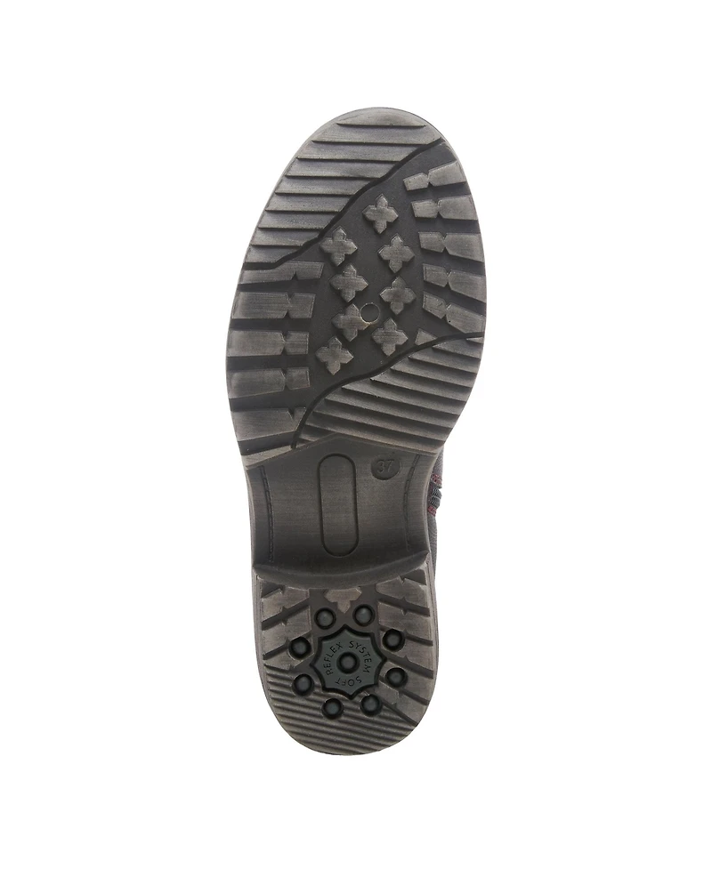Spring Step Nonia Chelsea-Inspired Bootie with Plaid Stretch Gore and Shock-Absorbing Sole