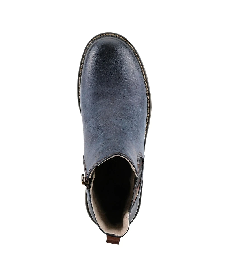Spring Step Nonia Chelsea-Inspired Bootie with Plaid Stretch Gore and Shock-Absorbing Sole
