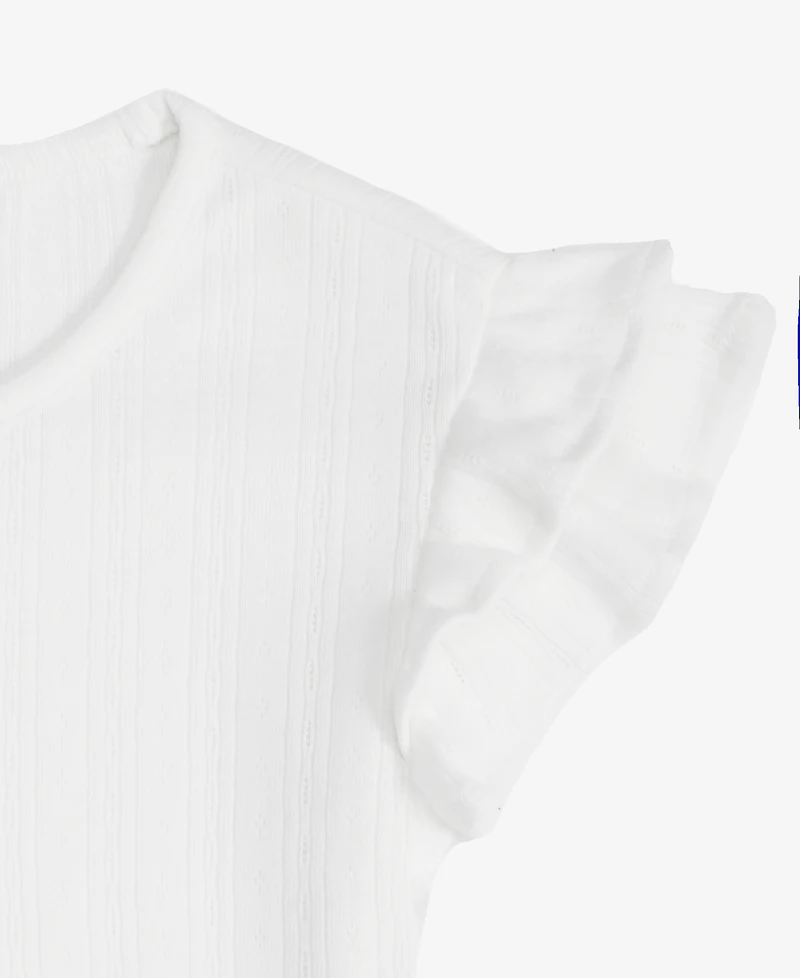 Epic Threads Little & Big Girls Ruffled-Sleeve Pointelle Top, Macy's Exclusive