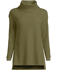 Lands' End Women's Long Sleeve Waffle Cowl Neck Tunic