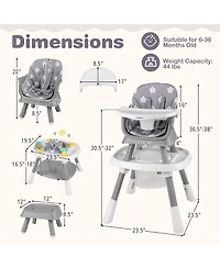 Gymax Baby 16-in-1 High Chair w/ Activity Center Booster Seat Building Block Table