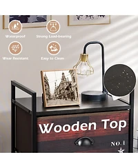 Industrial 4 Fabric Drawers Storage Dresser with Fabric Drawers and Steel Frame