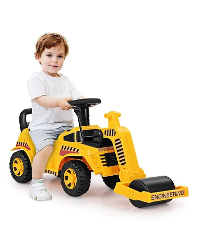 Toddler Ride on Car with Adjustable Roller and Under-Seat Storage