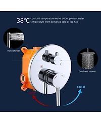 Rainsken Chrome Shower Faucet Combo Set with 10 Inch Rainfall Head & Handheld, Wall-Mounted for Bathroom Renovation and Daily Use,Silver