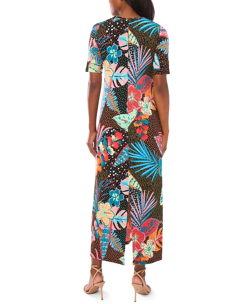 Vince Camuto Women's 3/4-Sleeve Crewneck Maxi Dress