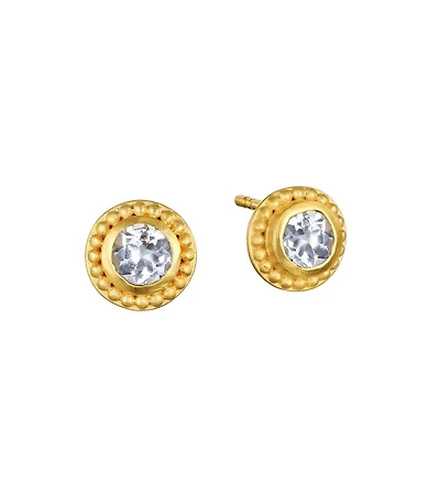Satya Jewelry Insightful Spirit White Topaz Stud Earrings