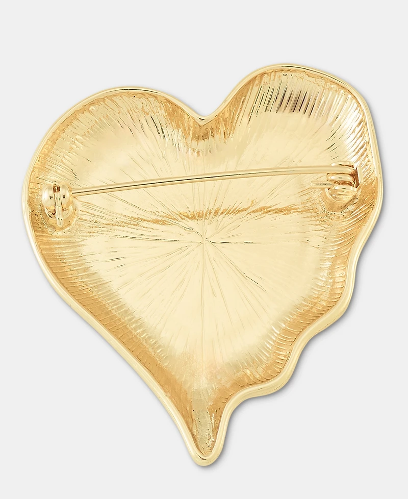 I.n.c. International Concepts Imitation Pearl Textured Heart Pin, Macy's Exclusive