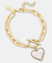 I.n.c. International Concepts Mother-of-Pearl Heart Charm Link Bracelet, Macy's Exclusive