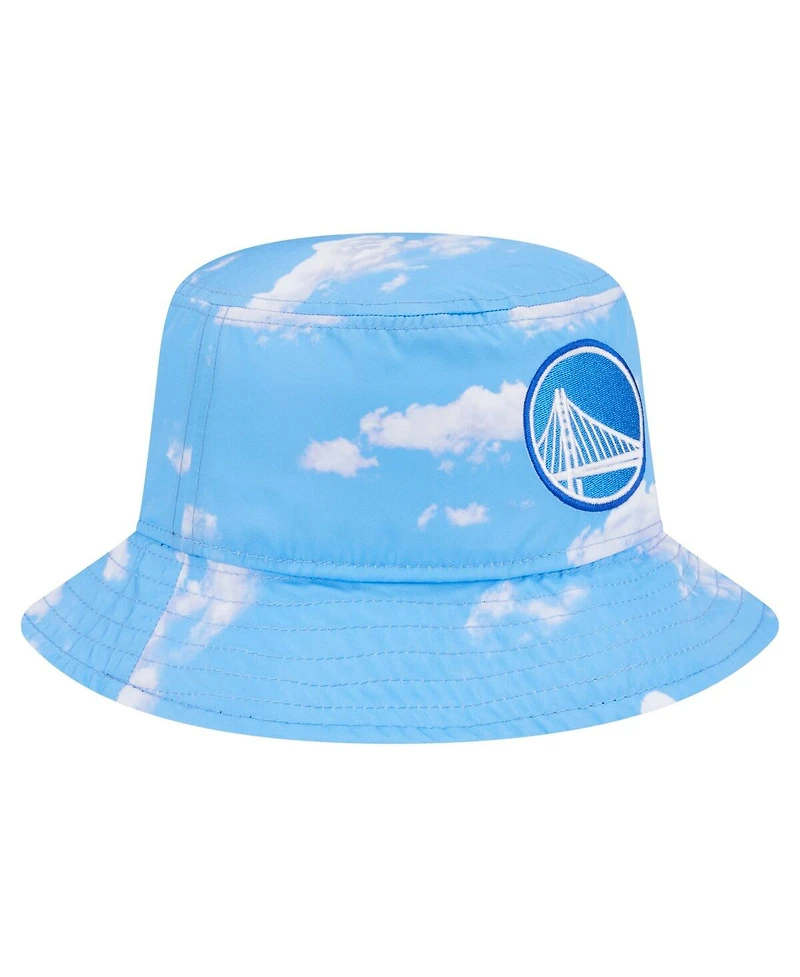 New Era Men's Black/Light Blue Golden State Warriors Summer Sun and Storm Reversible Bucket Hat
