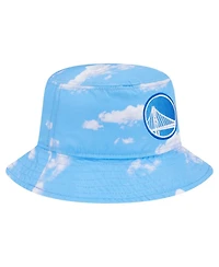 New Era Men's Black/Light Blue Golden State Warriors Summer Sun and Storm Reversible Bucket Hat