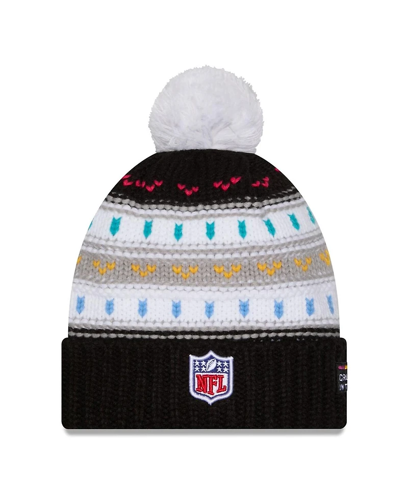 New Era Women's Black Los Angeles Rams 2025 Nfl Crucial Catch Cuffed Knit with Pom Hat