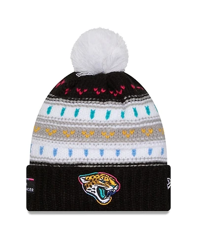 New Era Women's Black Jacksonville Jaguars 2025 Nfl Crucial Catch Cuffed Knit with Pom Hat