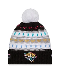 New Era Women's Black Jacksonville Jaguars 2025 Nfl Crucial Catch Cuffed Knit with Pom Hat