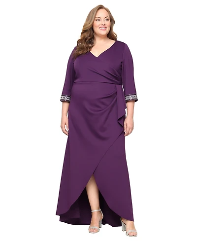 Alex Evenings Plus Long Stretch Scuba Crepe Dress