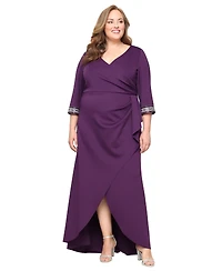 Alex Evenings Plus Long Stretch Scuba Crepe Dress